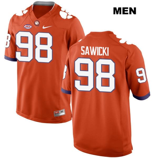 Men's Clemson Tigers #98 Steven Sawicki Stitched Orange Authentic Style 2 Nike NCAA College Football Jersey XUQ0646YH